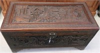 Chinese carved camphorwood chest