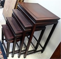 Chinese solid rosewood nest four tables