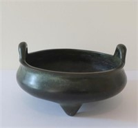 Chinese bronze twin handled censer