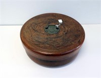 Chinese Qing large round burlwood box