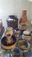 Grouping  10 Pottery Vases Bowls