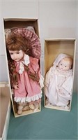 (2) Porcelain Dolls In Boxes
