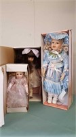 (3) Porcelain Dolls In Boxes