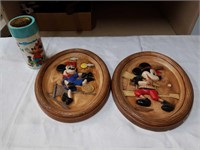 Two vintage Disney chalkware Mickey & Minnie