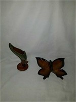 Van briggle art deco Bud vase and Butterfly