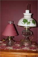 Pair of kerosene lamps converted to electric