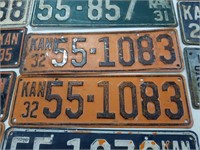 Pair 1932 Kansas License plates