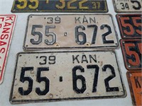 Pair 1939 Kansas License plates