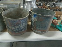 Lot of 2 Wanda grease galvanized pails