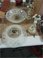 2 antique light fixtures with hardware
