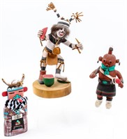 3 Native American Indian Kachina Dolls