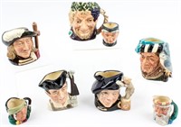 Lot of 8 Toby Mugs by Royal Doulton
