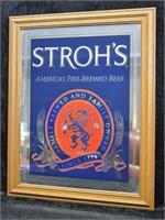 Vintage Stroh's Advertising Bar Mirror