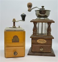 2 pcs. Vintage Coffee Grinders - Manual Power