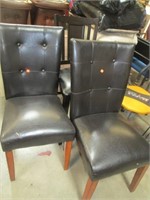 Three High Back Leather Style Chairs