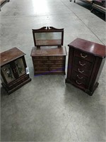 3 Wooden Jewelry Boxes