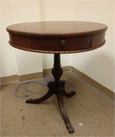 Mahogany Round End Table with Drawer by Superior