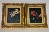 2 Still Lifes of Flowers, Signed Kay Brown