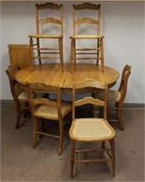 Antique Swedish Dining Table with Chairs