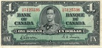 CANADIAN 1937 1 DOLLAR NOTE