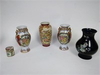 Lot of Four Vases and a Small Jar