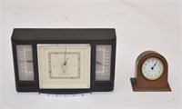 Bronze Desk Clock & Deco Weather Station