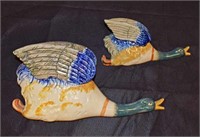 Two Large Size Duck Wall Pockets