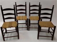 Four 19th Century Ladderback Chairs