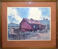 Ernest Johnson Lithograph Brotherhood Barn