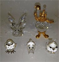 (5) Swarovski Crystal Objects - Animals & Figures