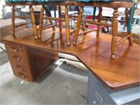 Vintage Wooden Bankers Office Desk