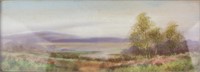 Hudson River Painting Gouache Framed Signed