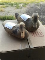2 Wooden Duck Decoys Estimated 100 Years Old