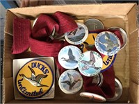Ducks Unlimited Buttons And 1980 Belt Buckle
