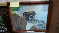 Dog On Dock Painting