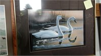 Signed "Daniel Smith" Painting Of Swans