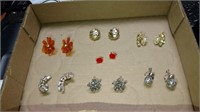 Flat Of 7 Costume Jewelry Earrings