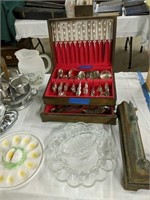 Set Of Silver Plated Flatware And Glassware As