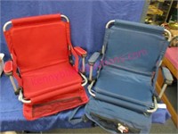 2 portable stadium seats (red & blue)