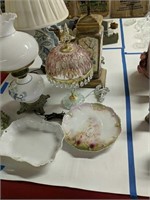 Table lamps and China as shown