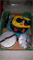 Box of miscellaneous with some tools