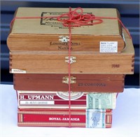 5 Vintage Wood Cigar Boxes - Lot D