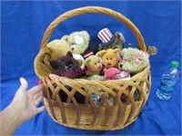 9 ty bears & others in nice large basket