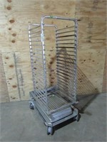Rolling Bakery Rack and Pans-