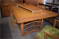 Mid Century Dining Table w/ One Leaf