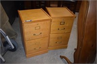 Pair of Oak File Cabinets w/ Keys