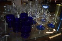 Cobalt Blue Wine Glasses and Champagne Glasses