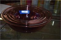Set of Amethyst Corning Glass Nesting Bowls