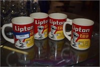 Four Vtg Lipton Tea Mugs