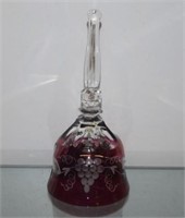 Vtg Ruby Cut to Clear Crystal Bell